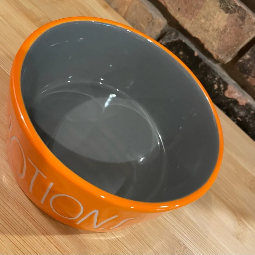 Rae Dunn Halloween POTIONS Orange Ceramic Pet Bowl BRAND NEW!!